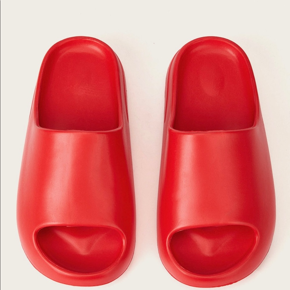 Red open toe sandals
